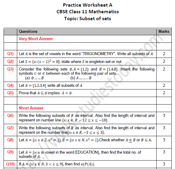cbse-class-11-maths-subset-of-sets-worksheet-set-a